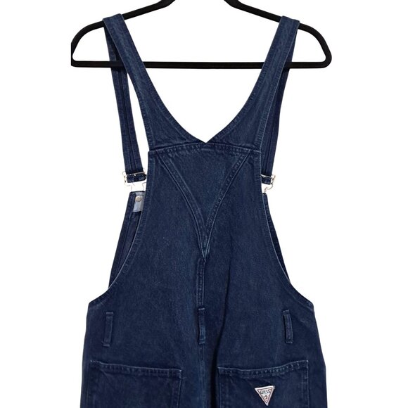 Vintage 90s Guess Overalls Y2K READ Womens Size 4 USA Indigo Blue Denim - Picture 7 of 15